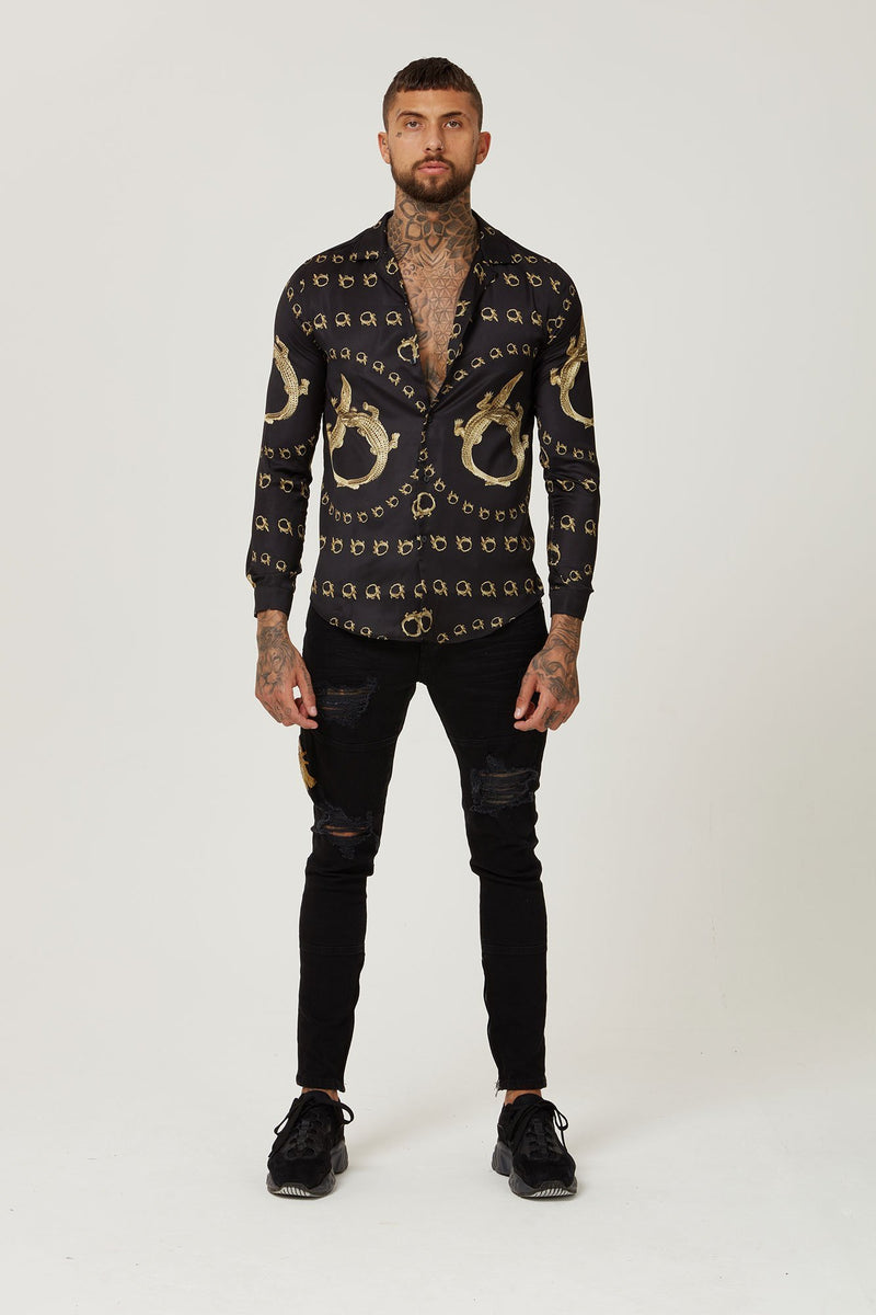 Hermano long sleeve shirt with tiger print