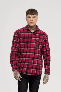 Oversized Red Check Shirt  Buy Good For Nothing available in store USA Fresh Clothing DC Washington DC 