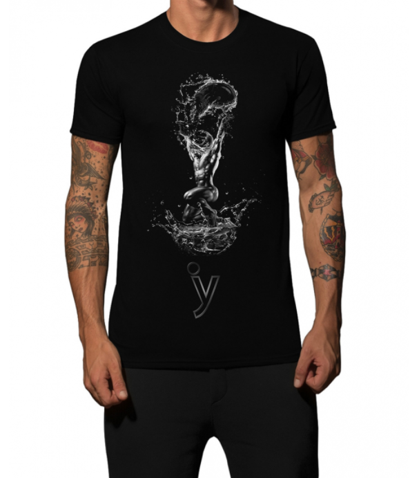 Men T-Shirt "Aquarius" Black by iacobuccyounes Italy - Brit Boss 