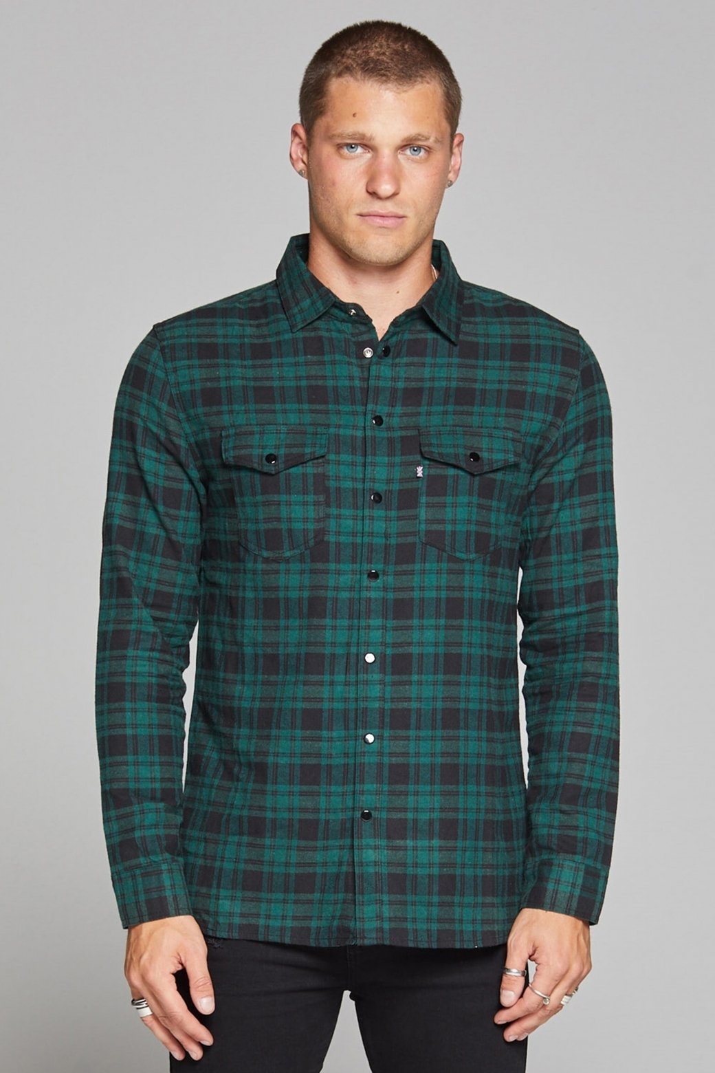 Check Flannel Green Shirt Buy Good For Nothing available in store USA Fresh Clothing DC Washington DC 
