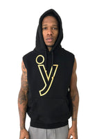 Black Sleeveless Hoodie by iacobuccyounes Italy - Brit Boss 