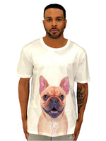 Men T-Shirt "French Bulldog" White by iacobucyounes Italy - Brit Boss 