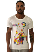Men T-Shirt "G" Multi color graphics White by iacobuccyounes Italy - Brit Boss 