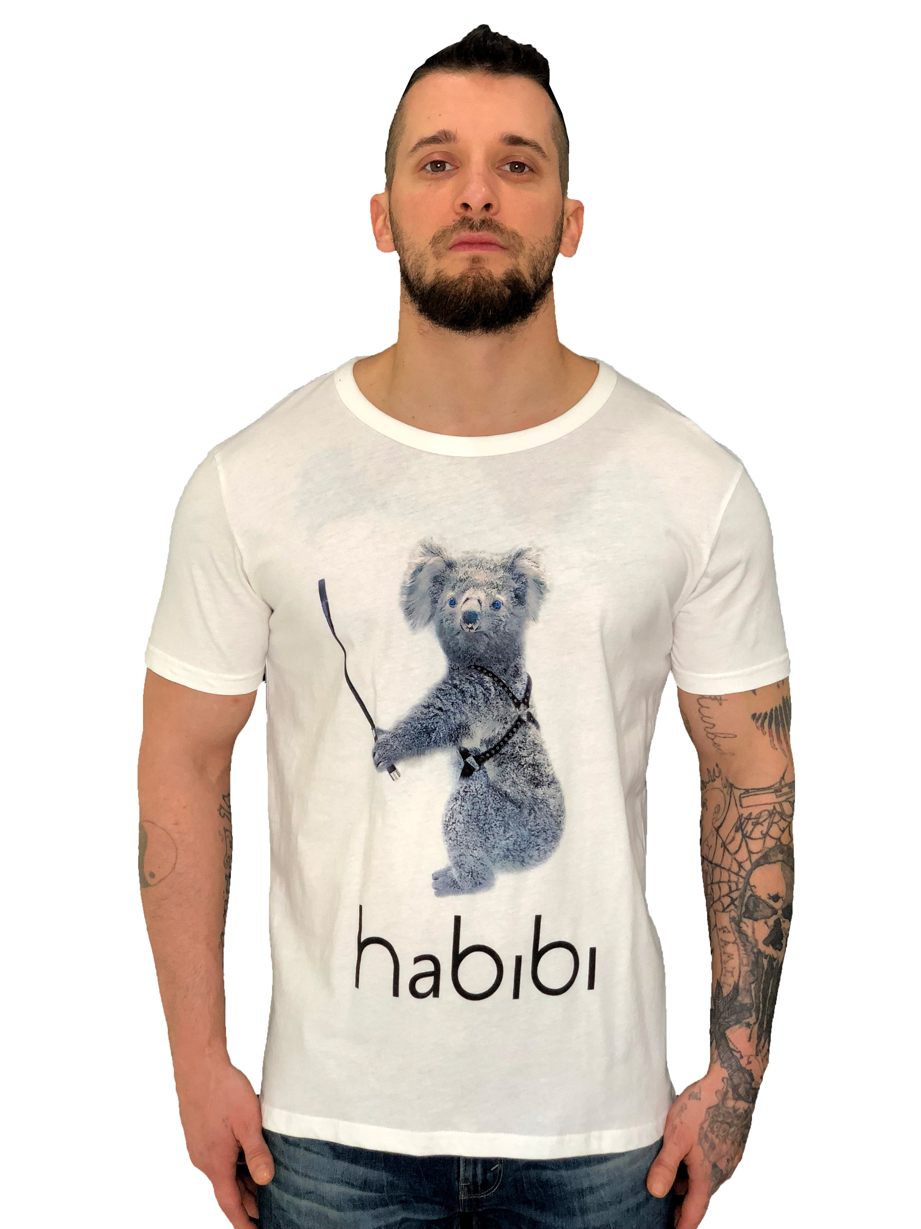 Men T-Shirt "Habibi Koala" White by iacobucyounes Italy - Brit Boss 
