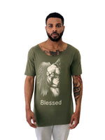Men T-Shirt "Blessed" Bondage Angel Green by Italy Raw Edge by iacobuccyounes Italy - Brit Boss 