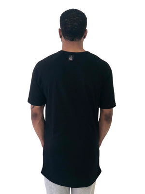 Men T-Shirt Asymmetric silk pocket Black by KIUB - Brit Boss 