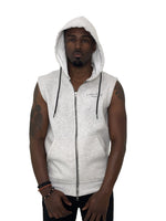 Gray Sleeveless Vest with Hoodie by Limited Manchester - Brit Boss 