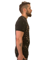Men T-Shirt "Dyed" Bleach splatter Black by Religion U.K. - Brit Boss 