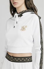 Athena Poly Cropped White Hoodie by SikSilk