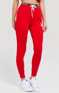 Elastic Poly Red Joggers by SikSilk