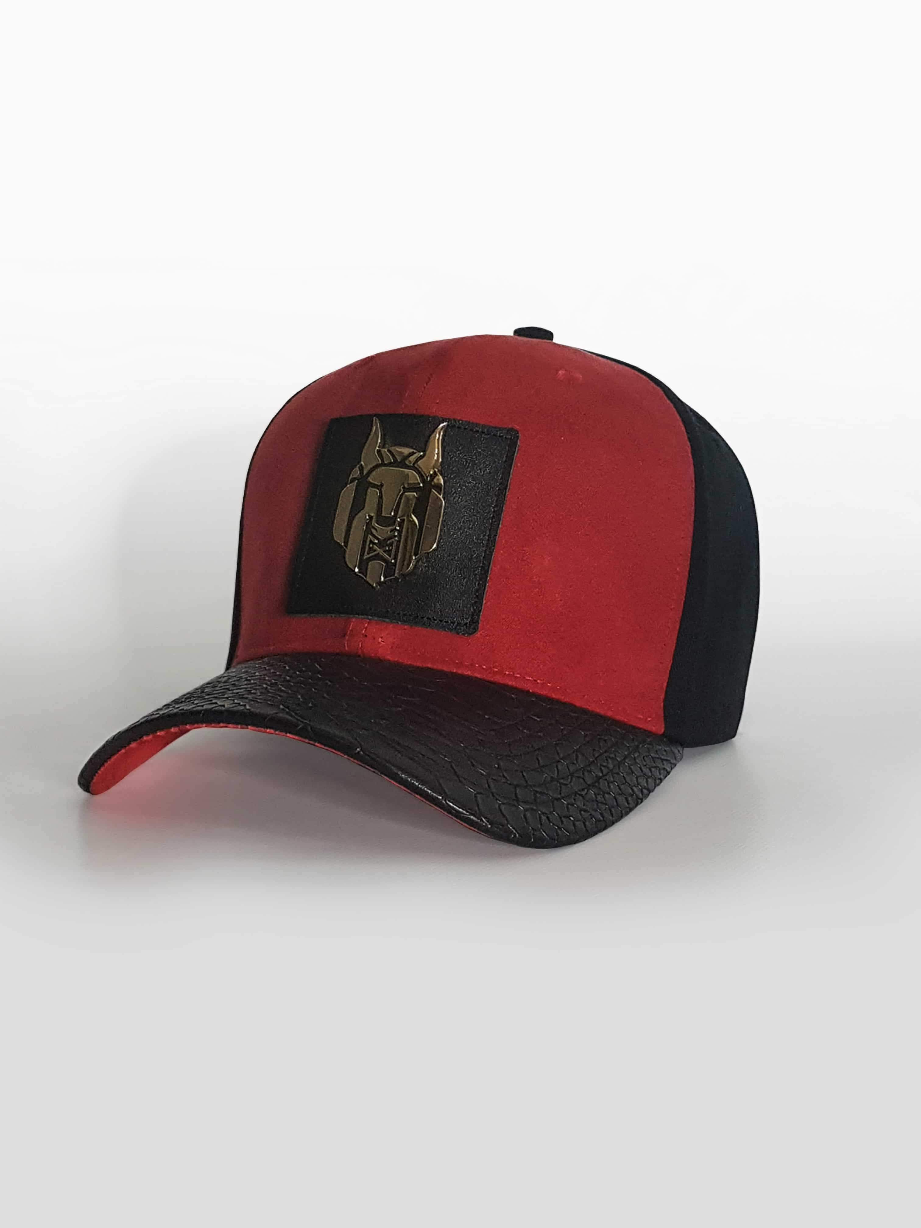 MEN WOLVEZ NOT SHEEP RED SUEDE HAT - Brit Boss 
